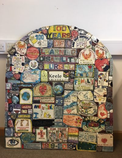 Mosaic made with Keele School of Nursing and local artist Phillip Hardacre to celebrate 100 years of LD Nursing